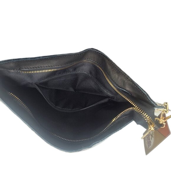 HOLIDAY SPECIAL! Charlie Leather Labelle Black + Fur Clutch/Crossbody Bag-NWT - Picture 4 of 10